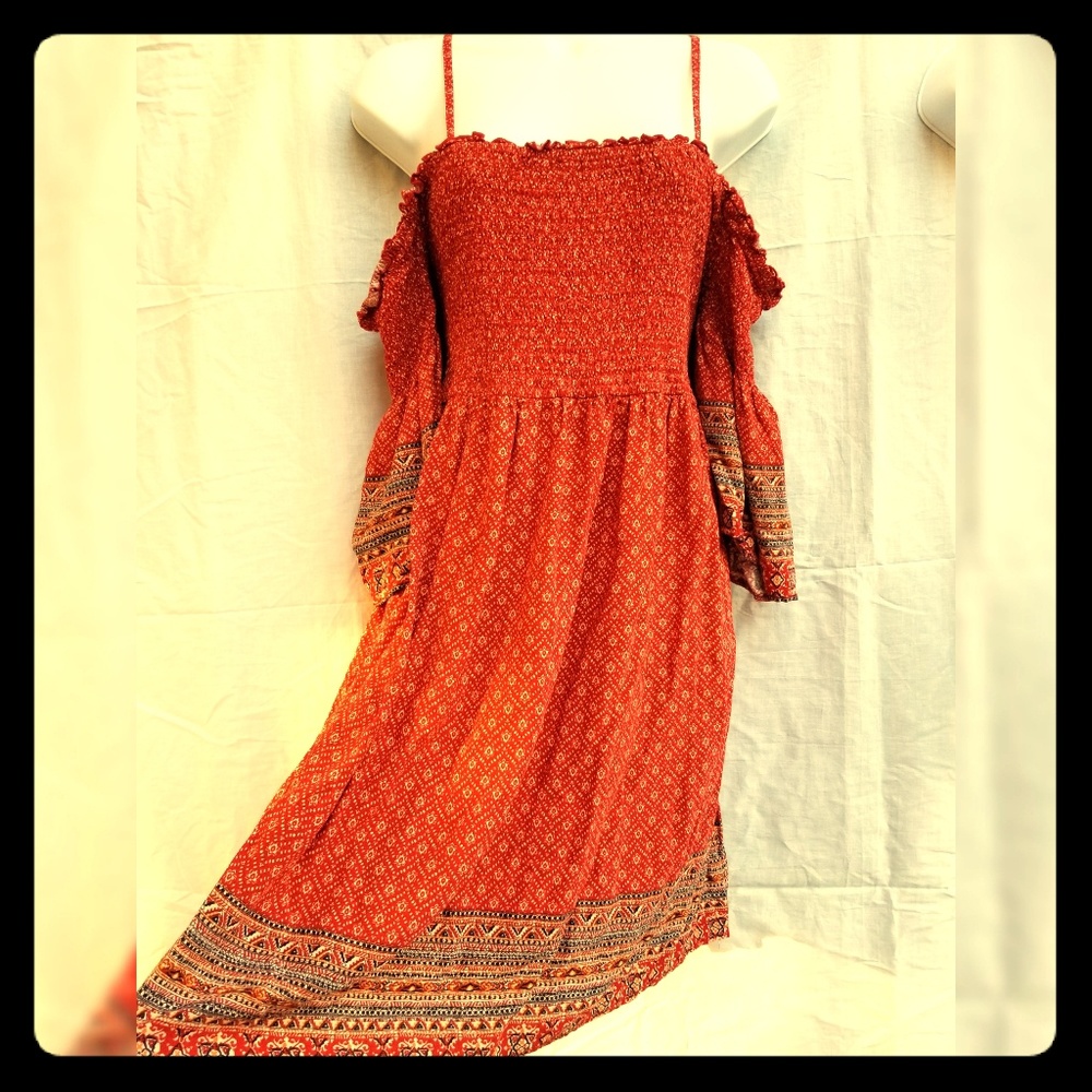 Boho Half Length Open Shoulder Dress XXL